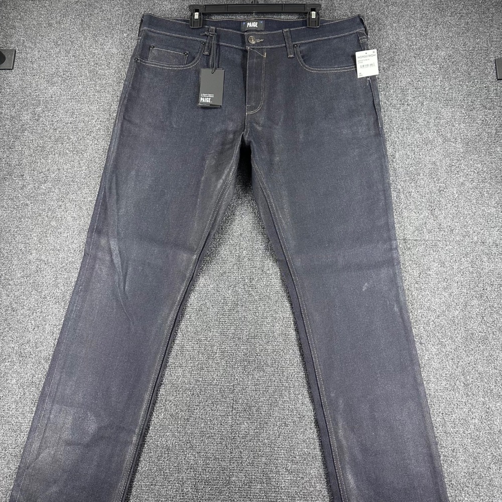 Paige Lennox Jeans Mens 38 Spence Coated Slim Fit Indigo M653F72-B016 NWT